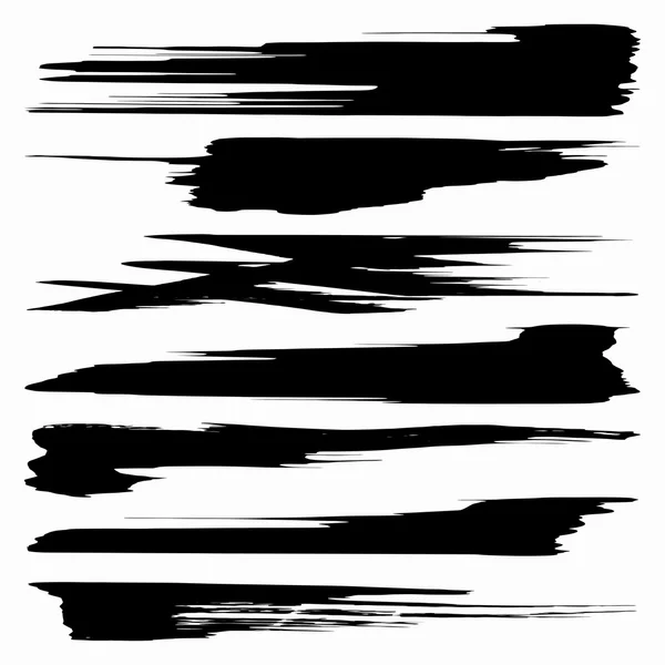 Black ink vector brush strokes — Stock Vector