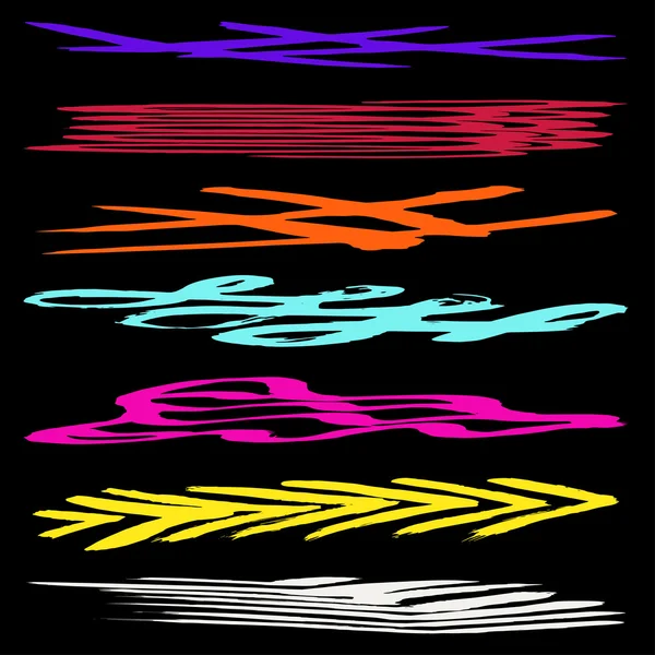 Färgade brush stroke en vacker samling för design — Stock vektor