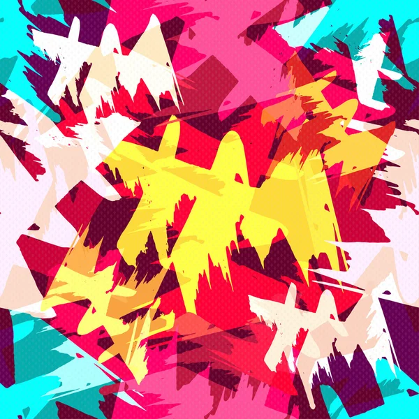 Grunge grafiti Dikişsiz desen vektör çizim renkli.