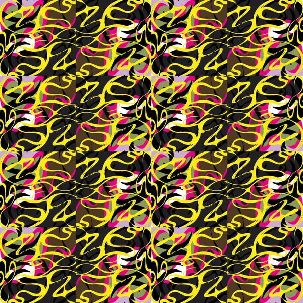 Lumineux Motif Géométrique Abstrait Sans Couture Dans Style Graffiti Illustration — Image vectorielle