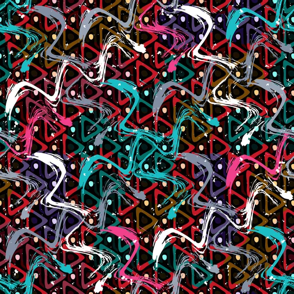 Яскравий Абстрактний Геометричний Безшовний Візерунок Стилі Графіті Якість Векторні Ілюстрації — стоковий вектор
