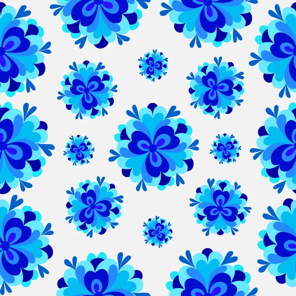 Blommor blå mönster — Stock vektor