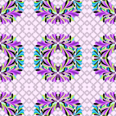 çiçek yaprakları soyut geometrik bir arka plan üzerinde vektör seamless modeli