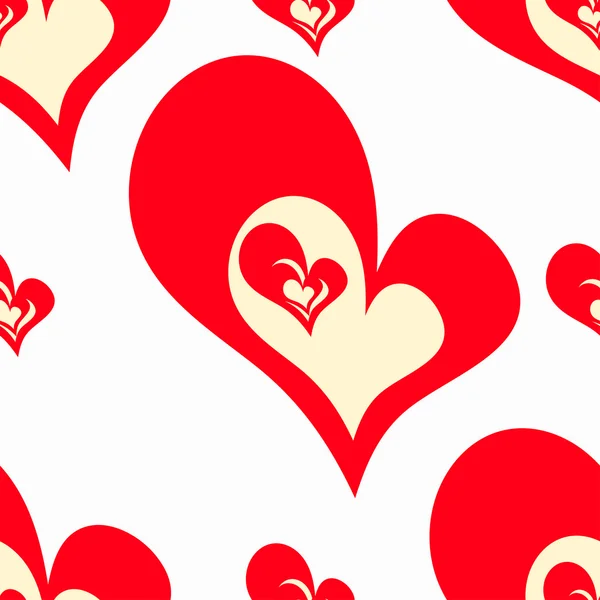 Vector abstracte naadloze patroon hart en bloem bloemblaadjes Valentijnsdag — Stockvector