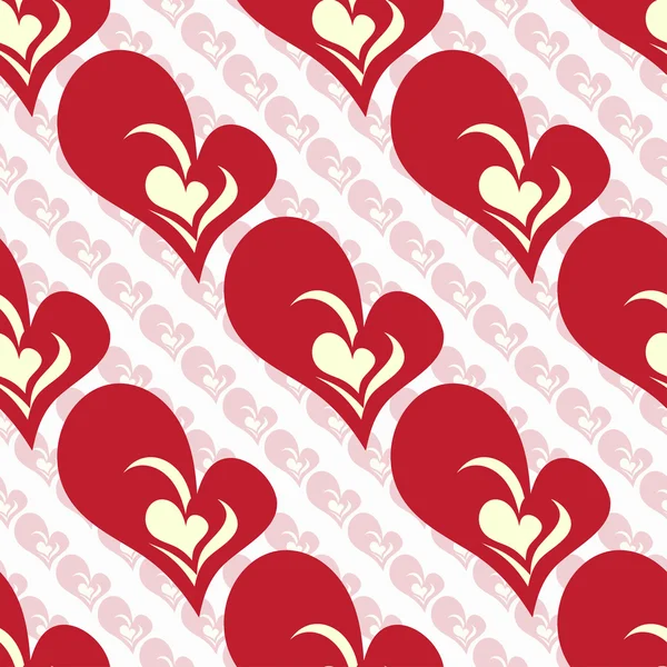 Vector abstracto patrón sin costura corazón y pétalos de flores Día de San Valentín — Vector de stock