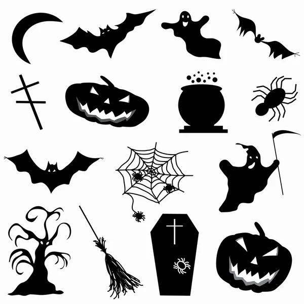 Une collection de 15 icônes Halloween illustration vectorielle — Image vectorielle