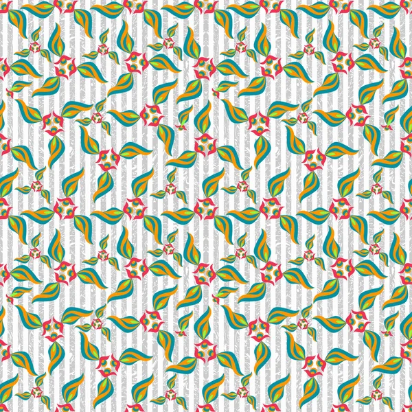 花花瓣 grunge 效果抽象彩色无缝模式矢量背景 — 图库矢量图片