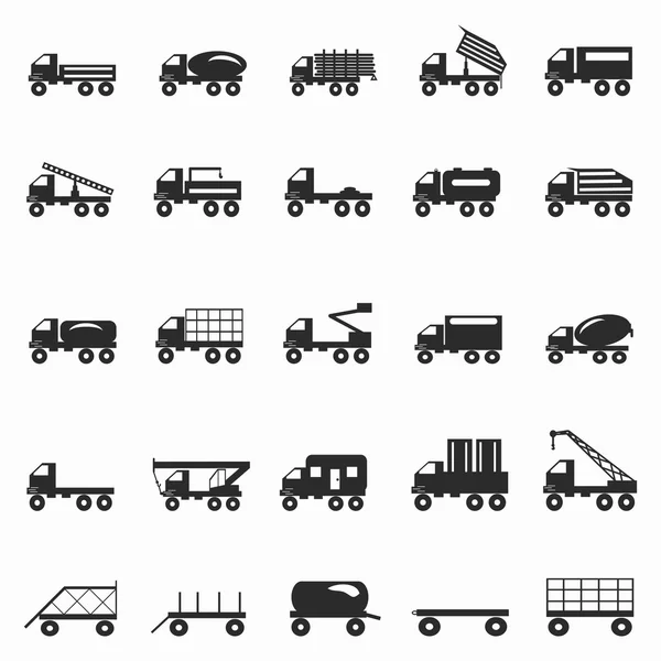 LKW-Symbole setzen Vektorillustration — Stockvektor