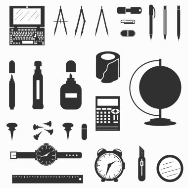 office supplies symbols vector illustration