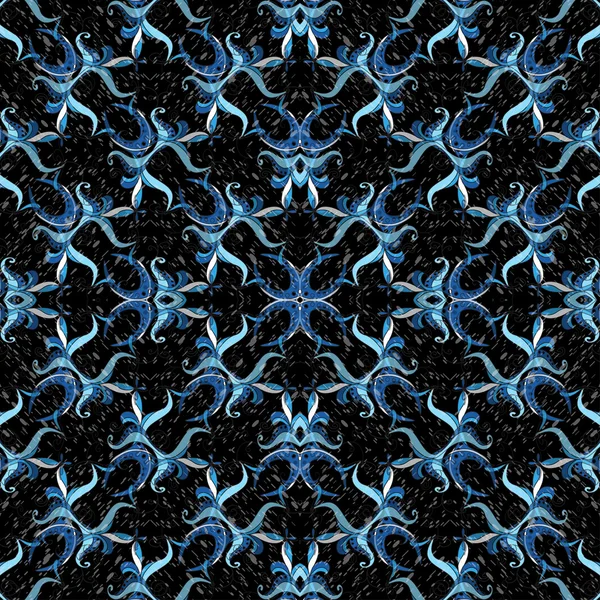 Abstrakte blaue Objekte auf schwarzem Hintergrund — Stockvektor