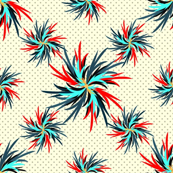 Fleurs abstraites sans couture motif de fond vectoriel — Image vectorielle