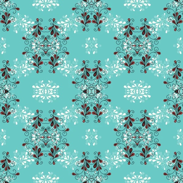 Flowers on a blue background vector seamless pattern — Wektor stockowy