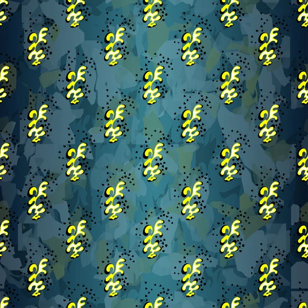 Obyek abstrak kuning dengan latar belakang gelap - Stok Vektor