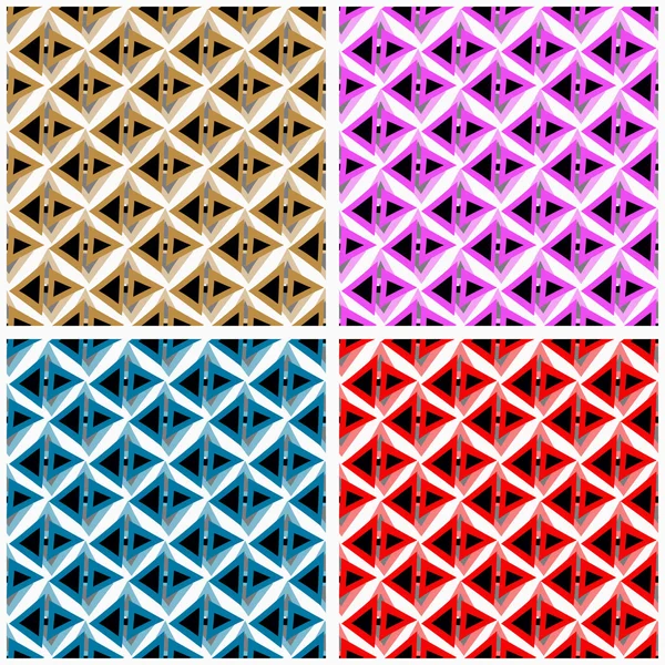 Багатокутники в червоно-синьо-рожево-коричневій колекції — стоковий вектор