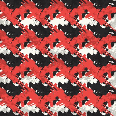 Beyaz bir arka plan üzerinde kırmızı ve siyah soyut nesneleri