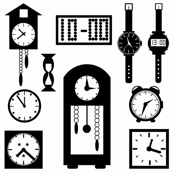 Símbolos do relógio ilustração vetorial —  Vetores de Stock