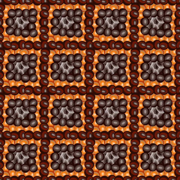 Grains de café motif abstrait sans couture — Image vectorielle