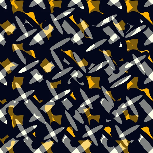 Grijze ovalen en donkere objecten vector illustratie naadloze patroon — Stockvector