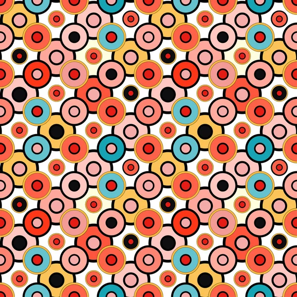 Malé psychedelické kruhy bezešvé vzor — Stockový vektor