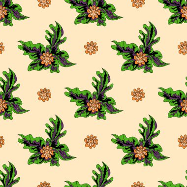 açık renkli seamless modeli üzerine güzel çiçekler