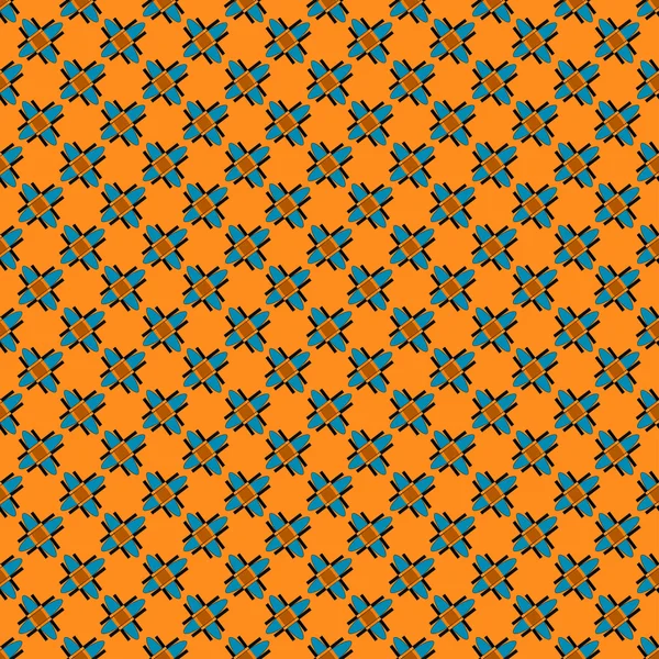 Abstrakte Objekte schönes nahtloses Muster auf orangefarbenem Hintergrund — Stockvektor