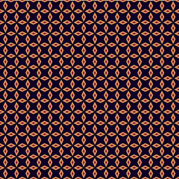 Oranje veelhoeken op een zwarte achtergrond naadloze patroon — Stockvector