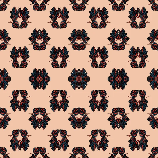 Feuilles d'arbre abstraites sur un fond rose illustration vectorielle motif sans couture — Image vectorielle