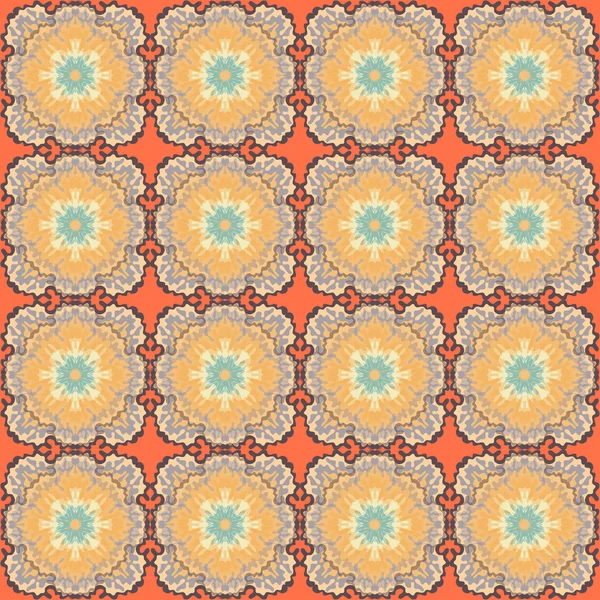 Gula abstrakta objekt på en orange bakgrund vektorillustration av retro stil — Stock vektor