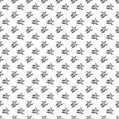 beautiful monochrome flowers on a white background seamless pattern vector illustration