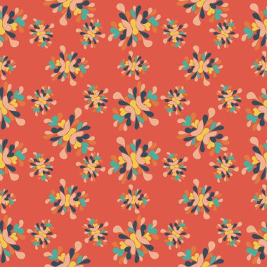 flower petals Abstract seamless pattern on an orange background vector illustration
