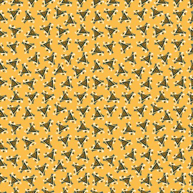 polygons and lines on a yellow background abstract seamless pattern vector illustration