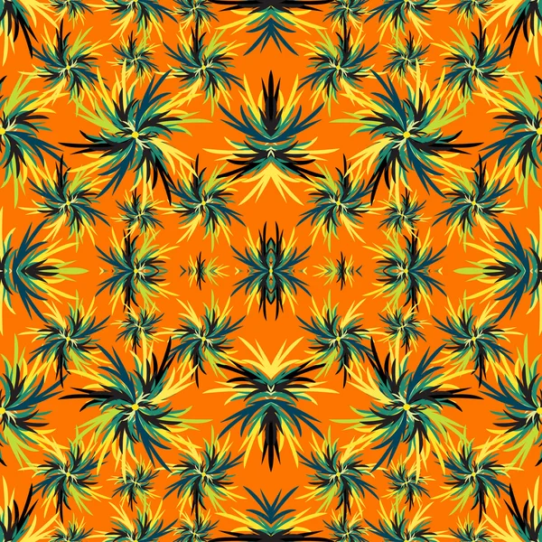 Planta de color abstracto sobre un fondo naranja vector ilustración — Vector de stock