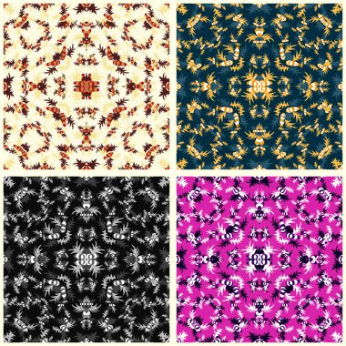 colorful abstract flower petals collection of vector illustration