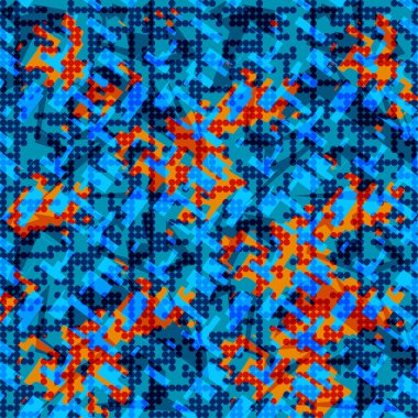 psychedelic blue abstract geometric background vector illustration