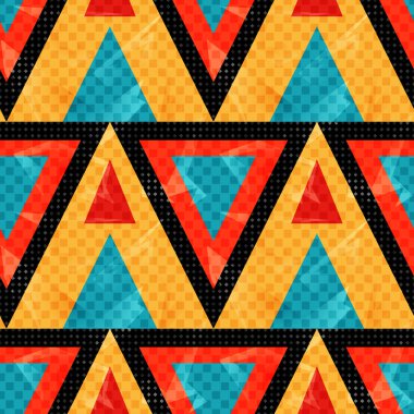 orange red and blue polygons. seamless pattern. vector illustration