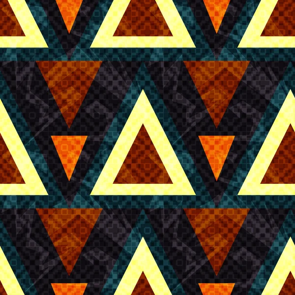 Polígonos coloridos em um estilo retro. Padrão geométrico sem emenda. ilustração vetorial —  Vetores de Stock