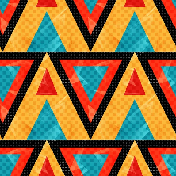 Orange red and blue polygons. seamless pattern. vector illustration — 图库矢量图片