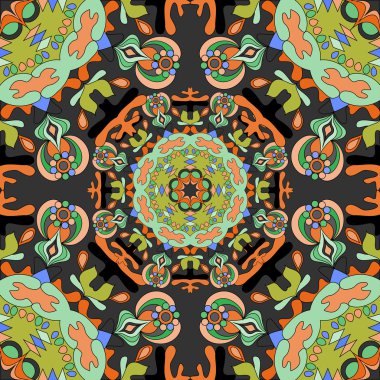 güzel seamless modeli. Dekoratif elemanlar illüstrasyon vektör