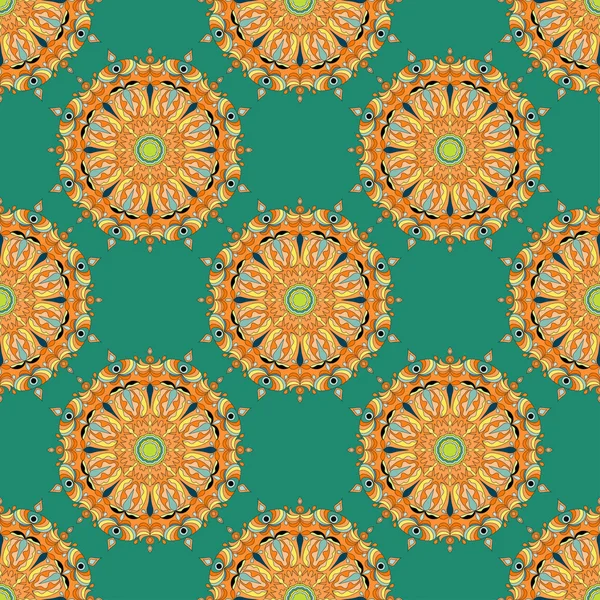 Mandalas. Patrón sin costuras. Elementos decorativos vintage. Ilustración vectorial — Vector de stock