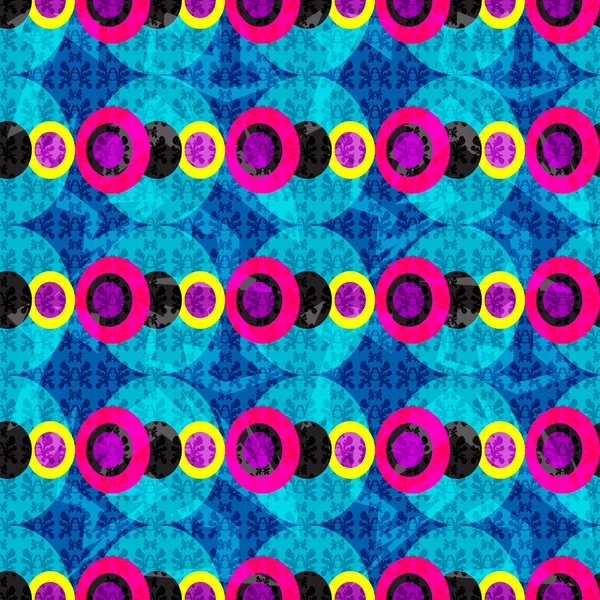 Circles abstract geometric background seamless pattern vector illustration — Stok Vektör