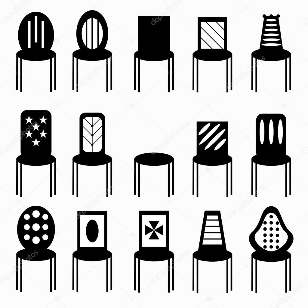 chairs monochrome symbols vector illustration