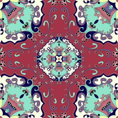 Güzel seamless modeli mandala ile süsleme. vektör çizim