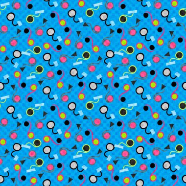 Güzel küçük renkli daireler bir mavi arka plan soyut geometrik desen