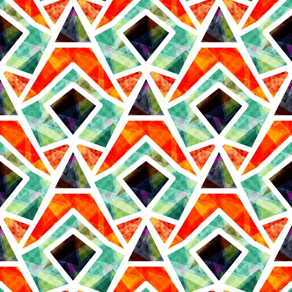 Prachtige gekleurde polygonen met witte contouren naadloze patroon vectorillustratie — Stockvector