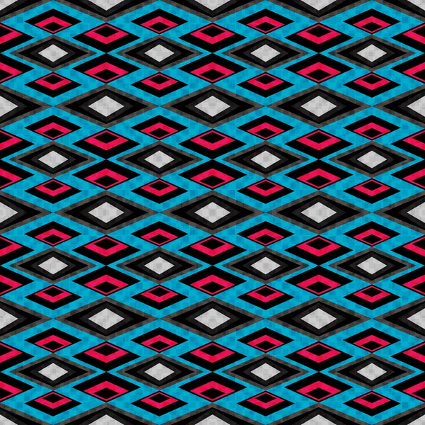 Bleu rouge et gris polygones motif abstrait géométrique sans couture — Image vectorielle