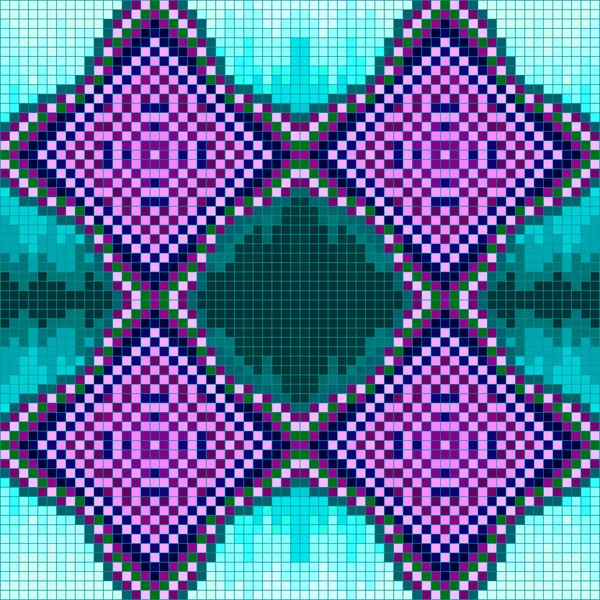 Pixeles de color geométrico sin costura patrón vector ilustración — Vector de stock