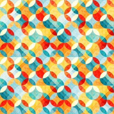 küçük parlak soyut daire Dikişsiz desen vektör çizim