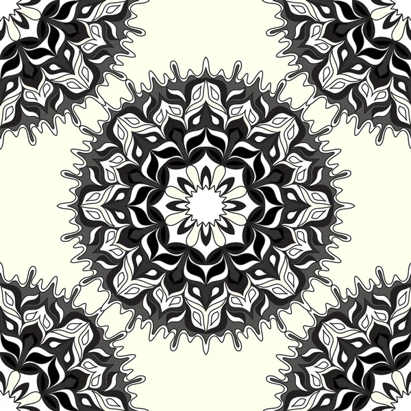 Ornament vackra seamless mönster med mandala. vacker bakgrund — Stock vektor