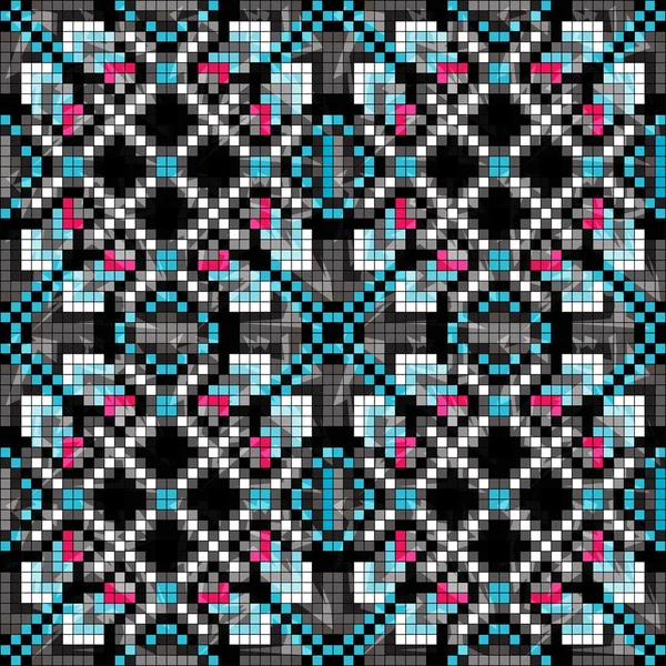 Pixeles de color geométrico sin costura patrón vector ilustración — Archivo Imágenes Vectoriales