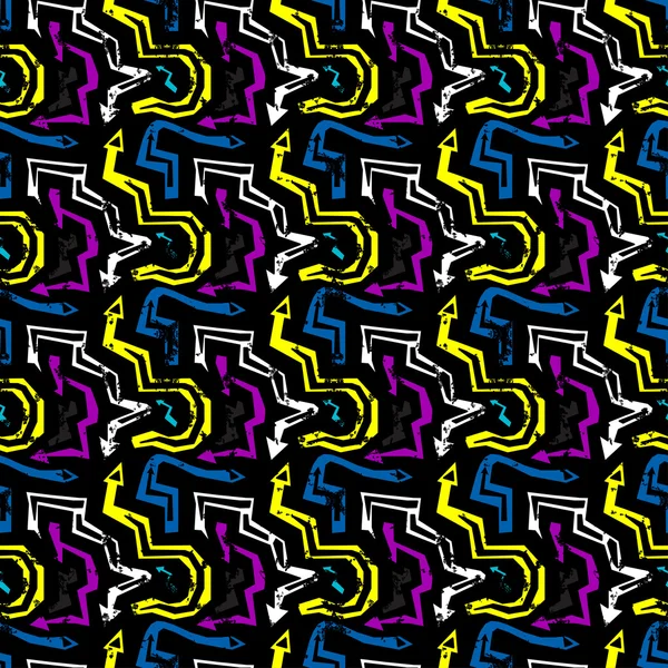 Graffiti helle psychedelische nahtlose Muster Vektor Illustration — Stockvektor